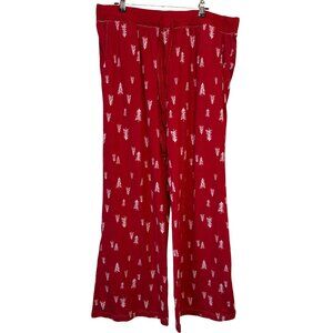 Joysun XL Womens Red Pajama Pants With White Tree Print